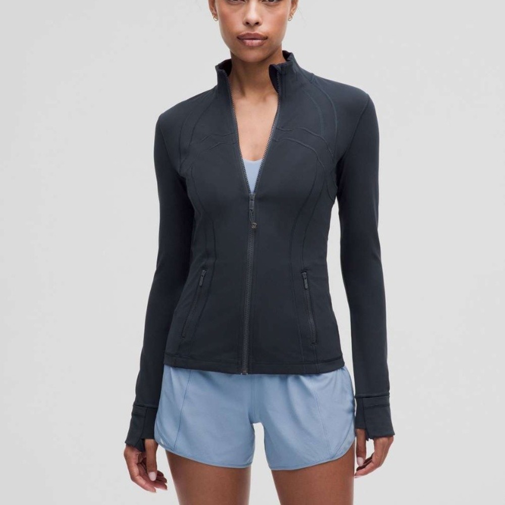 Lululemon Define Jacket Nulu True Navy First Release Grey Full Zip Size 4